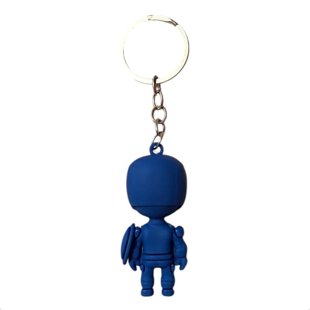Captain America Rubber Silver Keychain - Picture 2 of 2